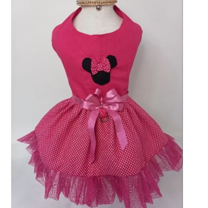 roupa cachorro  vestido pet porte médio moda pet fantasia minnie