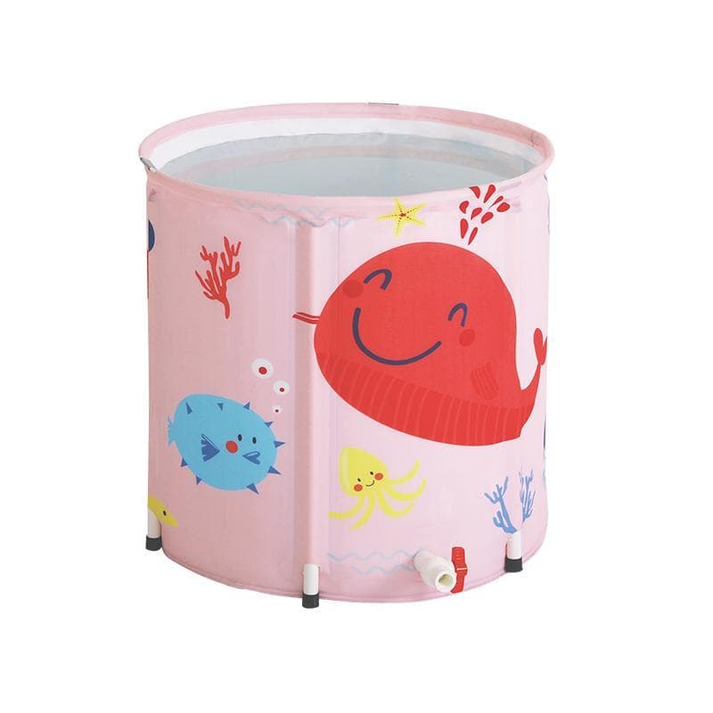 Banheira Bebê Infantil Dobrável Viagem Portátil Silicone Anti Derrapante PVC Até 150 Litros Rosa Baby Pil