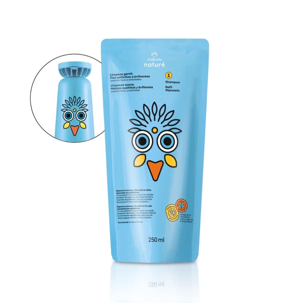 REFIL SHAMPOO PARA CABELO LISOS E ONDULADOS NATURÉ 250ML