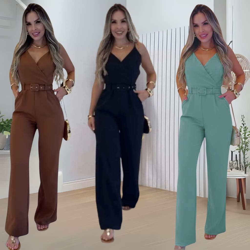 Macacão Alfaiataria Feminino Moda Social Trabalho e Eventos Elegante