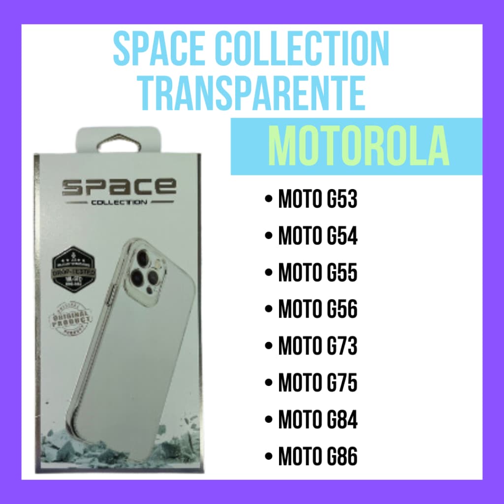 Capa Case Original Space Collection Transparente Para Motorola G53 / G54 / G55 / G56 / G73 / G75 / G84 / G86 / (CF25).
