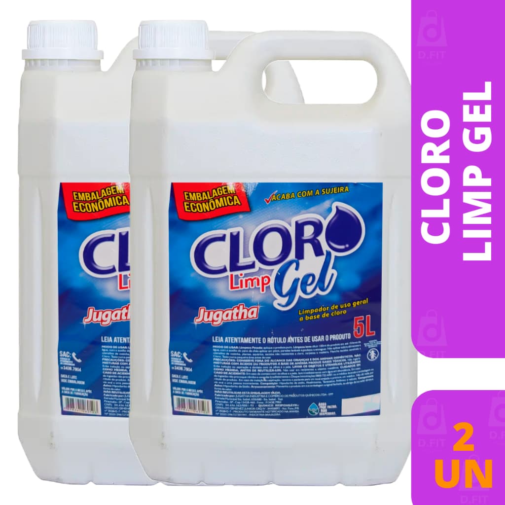 Kit 2 Cloro em Gel Limpeza Profunda 5 Litros Jugatha
