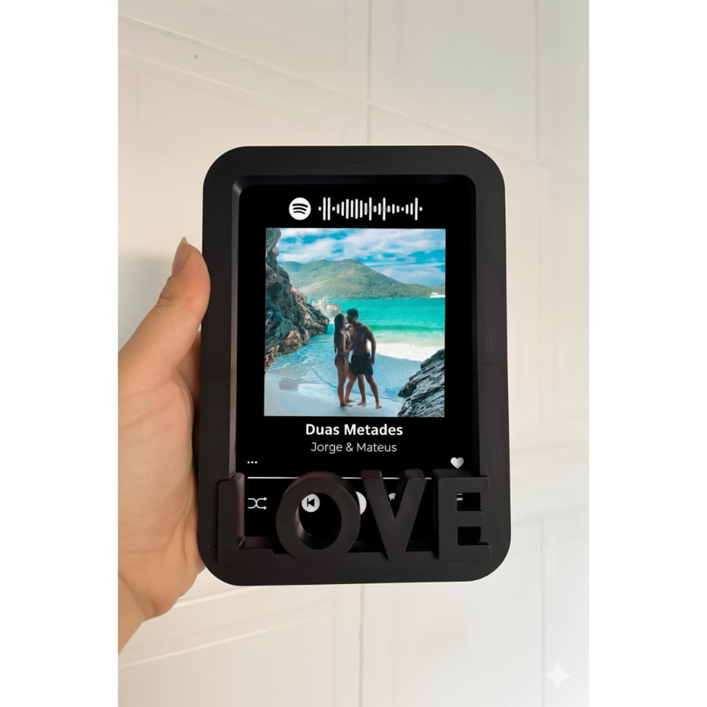 Porta Retrato Spotify Interativo PERSONALIZADO com Qr Code e com FOTO 10x15