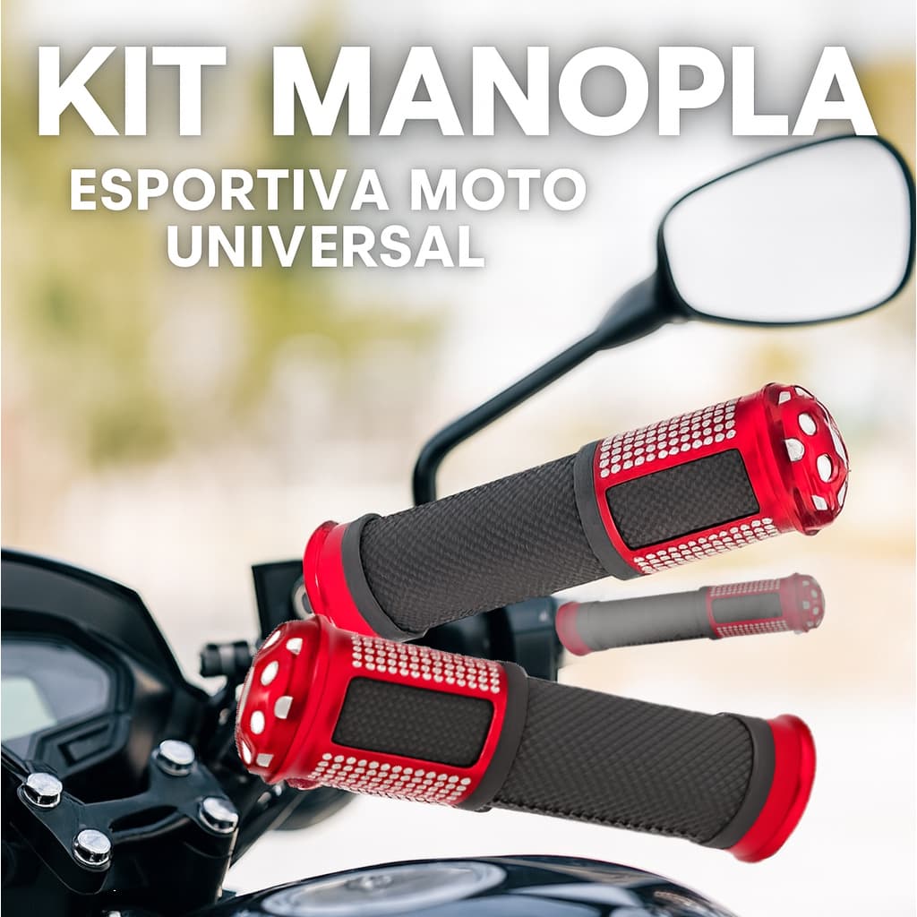 Par Manopla Moto Punho Luvinha Esportiva com Peso curto Alumínio Confortável Vermelha Preta Azul