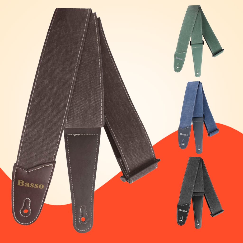 Correia Basso Jeans Original QUalidade Resistente Para Violão Guitarra Alça Cinta Instrumentos