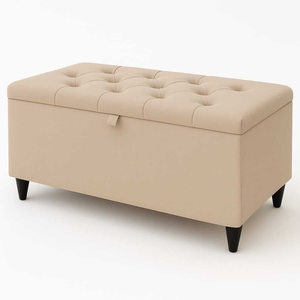 Puff Baú Captone Veludo Suede Pé de Cama Porta Objetos Brinquedos Sapatos Casa Decoração Promoção