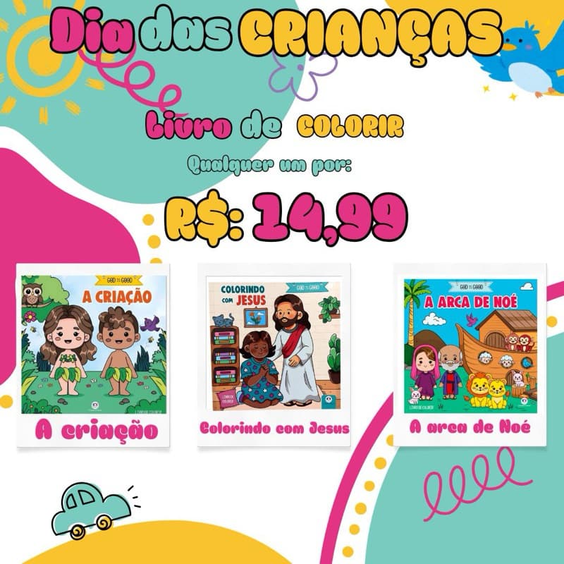 Livro de colorir estilo bobbygod- 1 livro com desenhos biblicos-God is Good