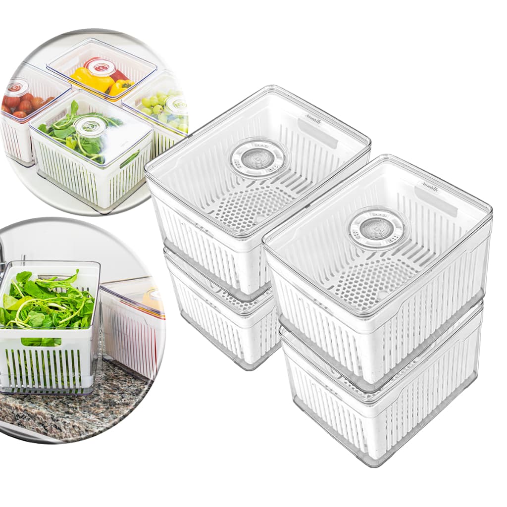 Organizador Geladeira 3,8 Litros Multiuso Acrílico Cozinha Conserva Legumes Verduras Frutas Promoção