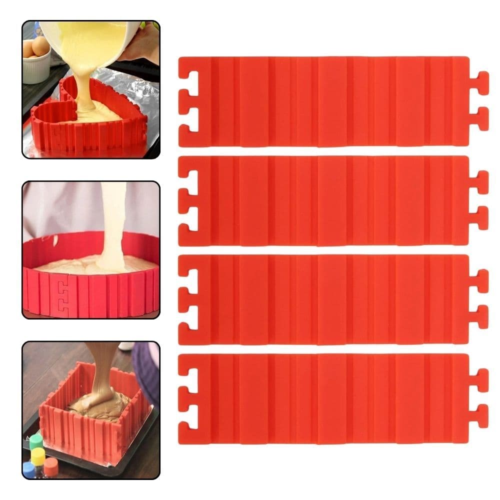 Forma E Molde De Bolo Para Assar Ajustável Expansível Coração Quadrado Redondo Triangulo