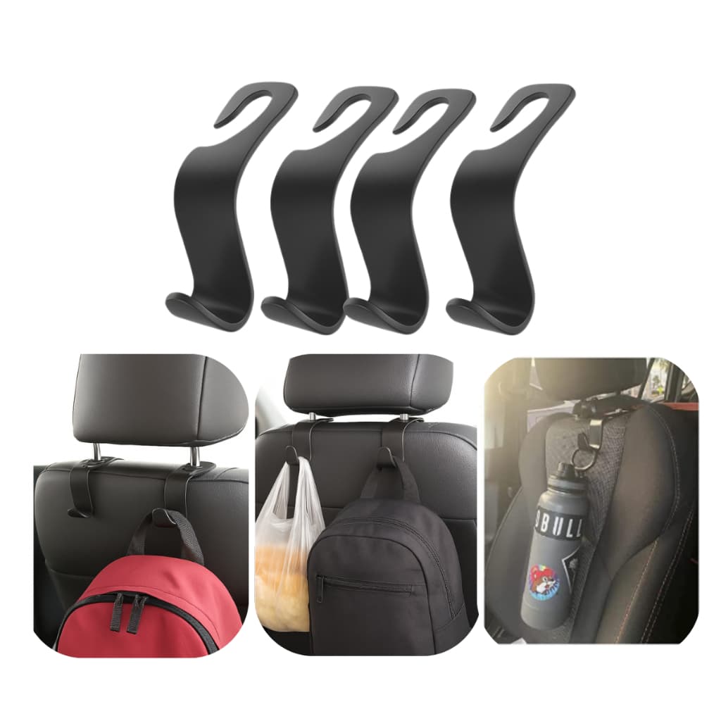 Kits 4 Gancho Pendurar Bolsas Sacolas Carro Suporte Banco Viagem utilidades