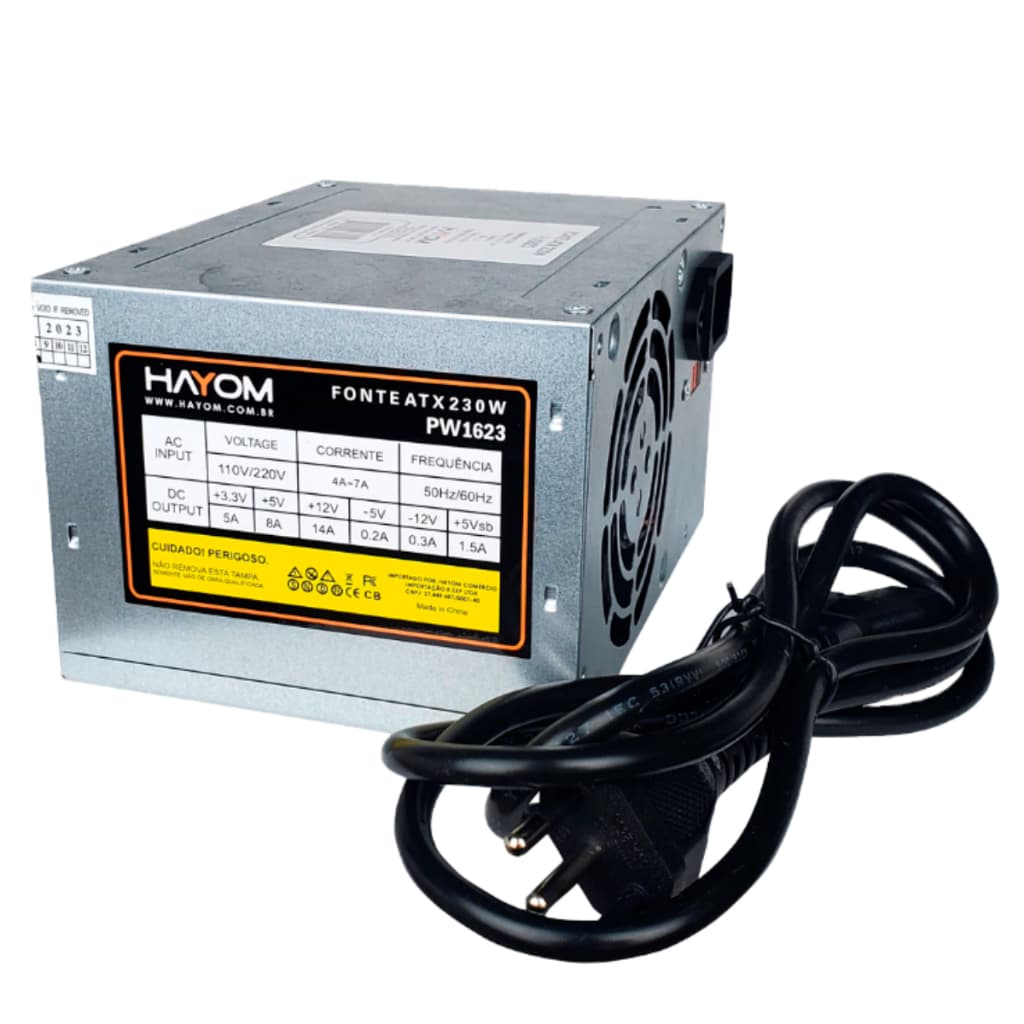Fonte De Alimentação Hayom 230w Atx Para Pc Cor Prateado