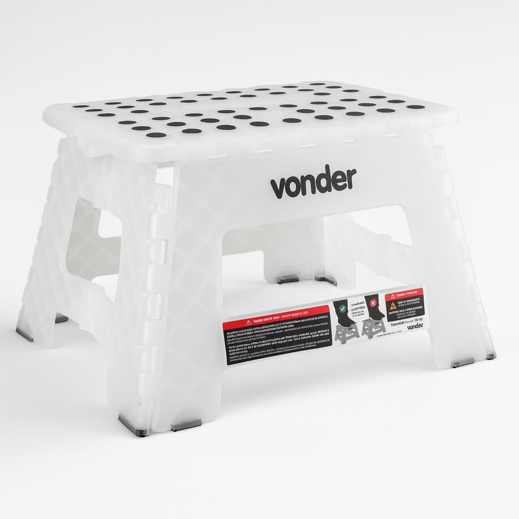 Banqueta Plástica Dobrável Transparente 220 Mm Vonder