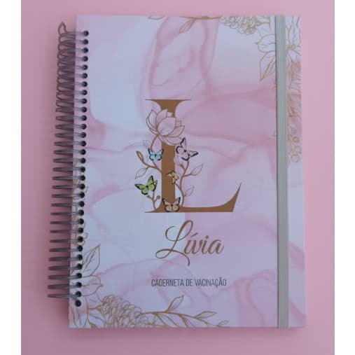 Caderneta de Vacinação Personalizada Jardim Borboletas /Letra Inicial Nome