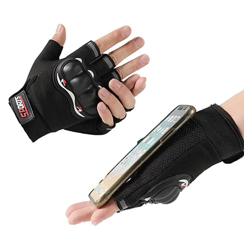 Luva para Motoqueiro Peta Motoboy Entregador Luva Meio Dedo Esportivo Luvar