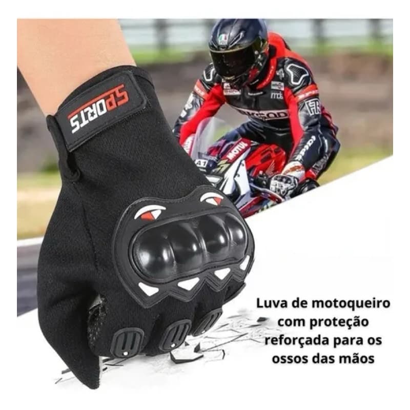Luva de Moto Fechada com Touch Screen – Proteção Completa