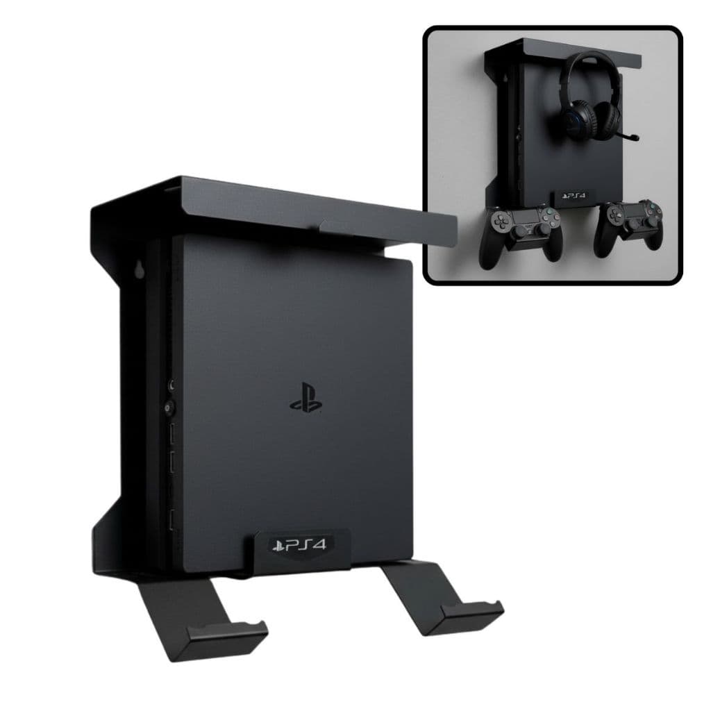 Suporte de Parede Pendurar Playstation 4 Modelo Ps4 Slim Suporta 2 Controles e Headeset