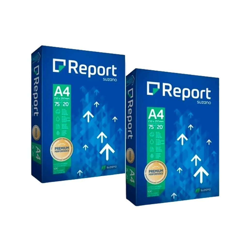 KIT 2 PACOTES PAPEL SULFITE RESMA RESISTENTE A4 REPORT 500 FOLHAS DE ALTA QUALIDADE