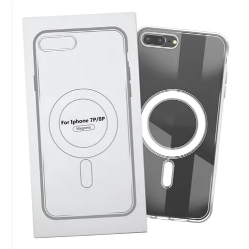 Kit Capinha Capa Transparente Magnética com Magsafe P iPhone 7/8 Plus Case