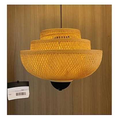 PENDENTE LUMINÁRIA JAPONESA DE BAMBU RETRÔ 40CM - ILUMINAÇÃO - DECORAÇÃO -LANÇAMENTO
