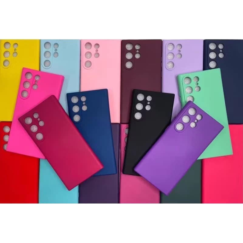 Capa Case Capinha Silicone Colorida Resistente Aveludada/Capa Transparente Samsung S23 Ultra