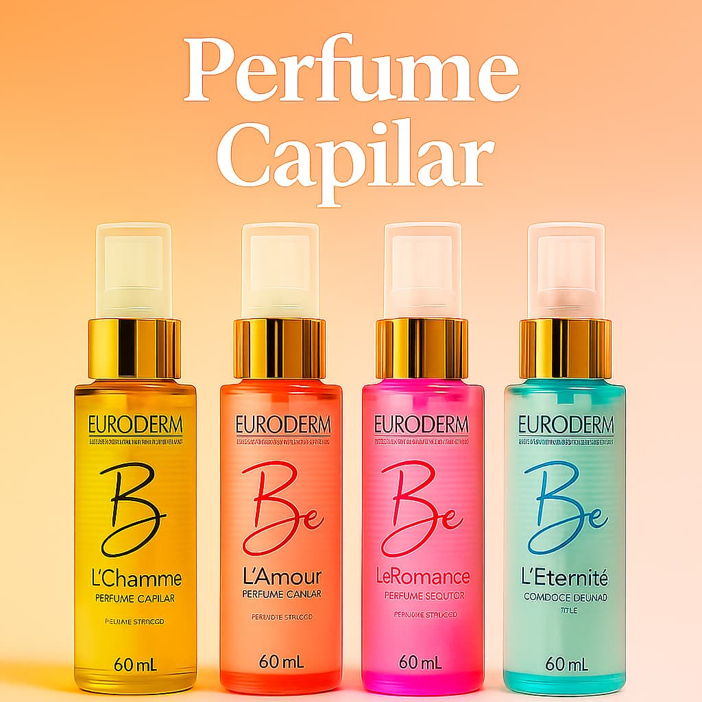 Perfume Capilar Feminino Fragâncias Euroderm Perfum Fixação Duradoura 60 ml cada