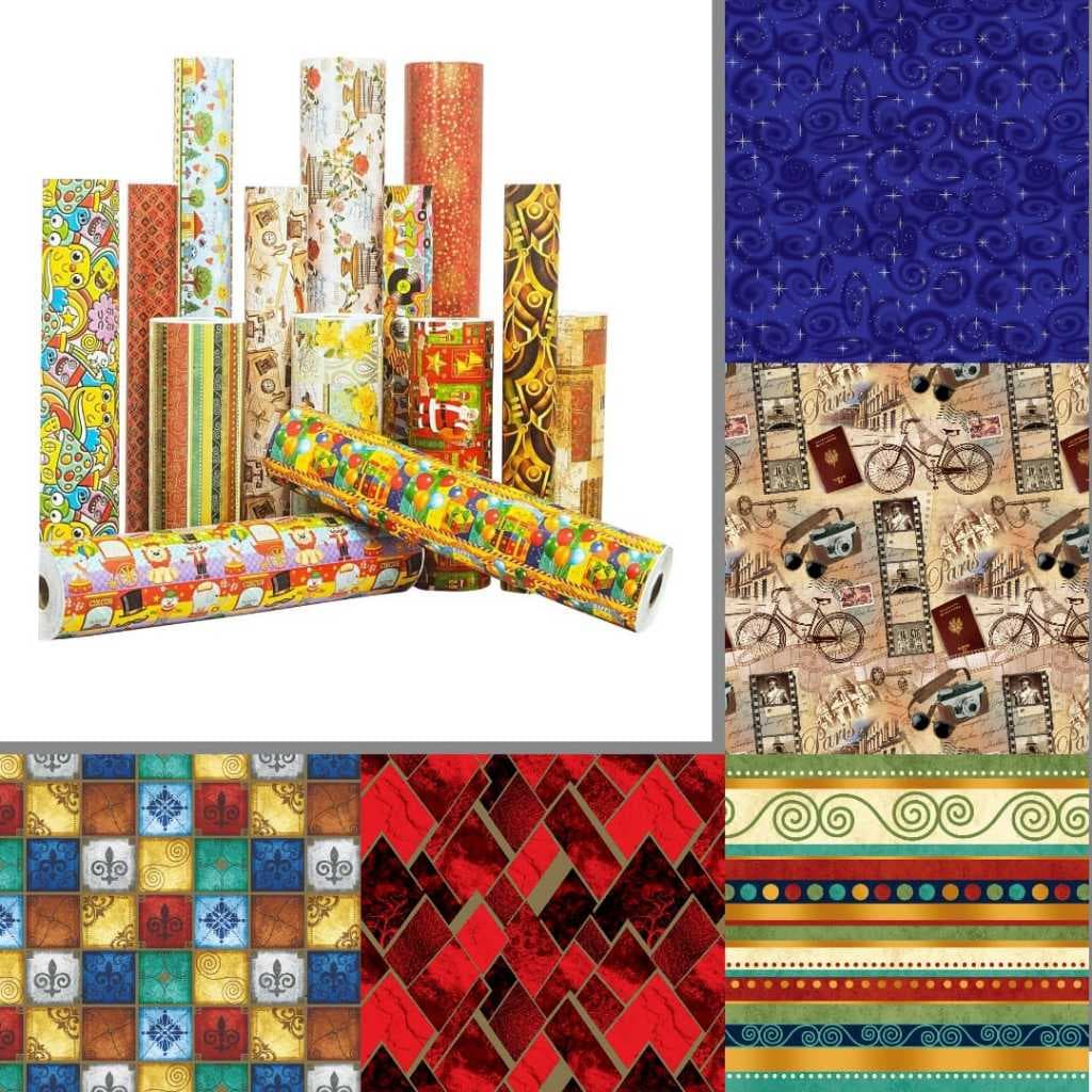 Papel De Presente Feminino Masculino Neutro Casual Bobina Couchê 40cm X 100m