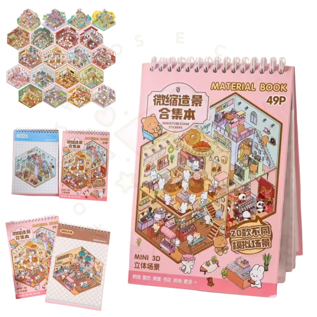 Adesivo Cenário Criar Cenas 3D de Paisagismo Kawaii Fofo DIY Scrapbooking para Crianças e Adultos Dia das Crianças Natal