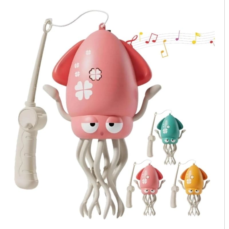 Brinquedo Lula Dançante Musical Polvo Elétrico Com Led Rastejante Giratório Com Varinha Colorido Mágico Kwai Tik Tok Som