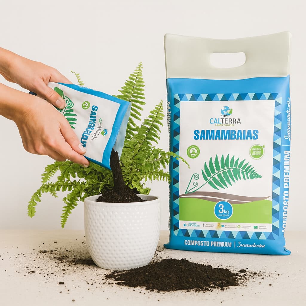 Terra Adubada 3kg para Samambaias – Crescimento Saudável e Folhagem Verde