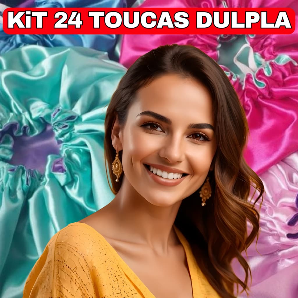 Atacado Kit 24 Touca de Cetim Dupla Face com Regulador – Cuidados Profissionais Todas as Noites Proteção e Brilho