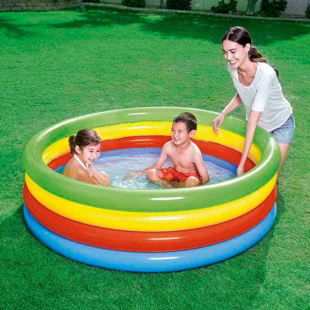 Piscina Inflável Infantil Arco-íris Redonda 157x46cm 550 Litros - Mor