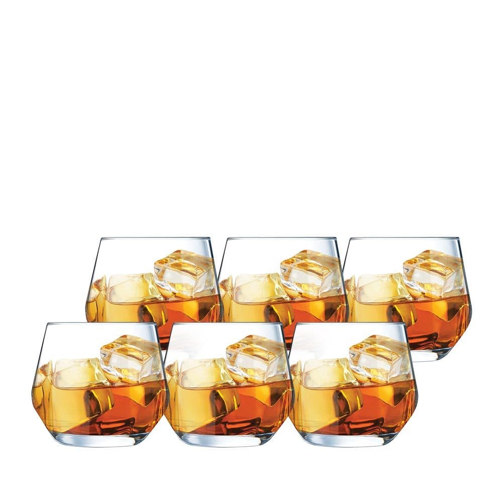 Jogo 6 Copos de Cristal Krysta Lima Baixo 350ml, Copos de Cristal Whisky - Chef&Sommelier
