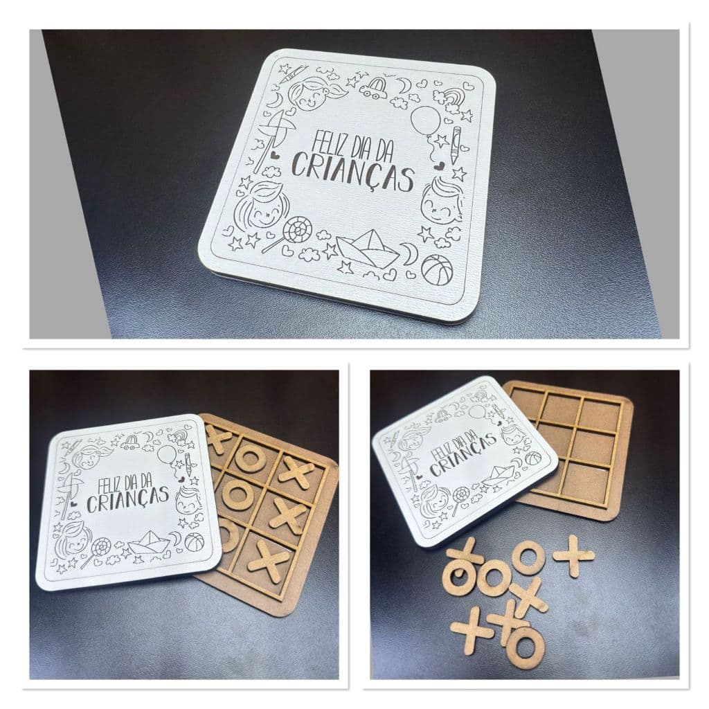 Kit Jogo da Velha em MDF – Lembrancinha para Aniversário, Dia das Crianças e Festas
