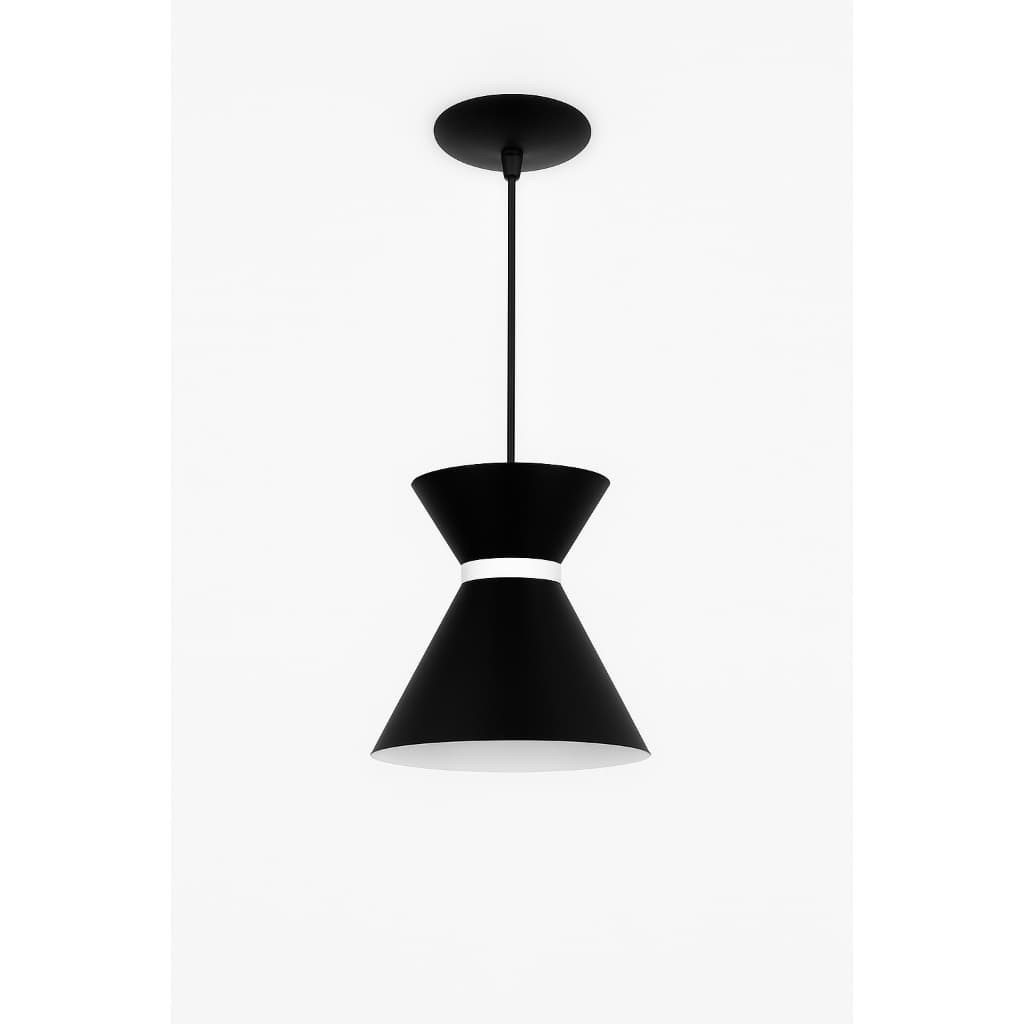 Pendente Luxo Kit1 Preto Branco Decoração Estilo Iluminação Teto Elegante Sala Cozinha Balcão