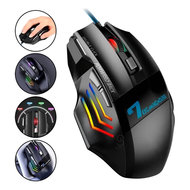 Mouse Gamer X7 USB com Ajuste de DPI Alta Precisão Profissional Iluminação LED Para PC Notebook