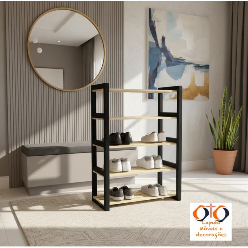 Sapateira Rustica industrial 5 Prateleiras