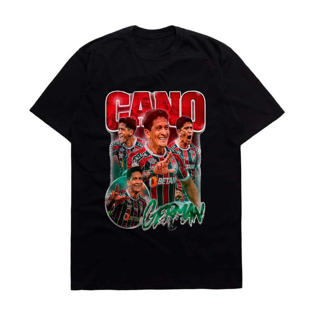 Camiseta 100% Algodão Germán Cano Tricolor Fluminense Estampa em DTF Unissex T-Shirt
