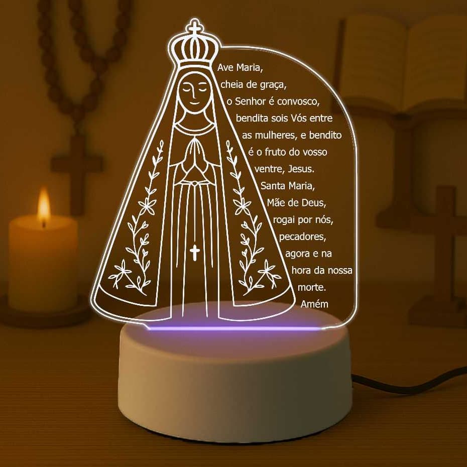 Luminária Oração Ave Maria Nossa Senhora Aparecida, Presente, Religião, lembrancinha, batizado, crisma, Presente