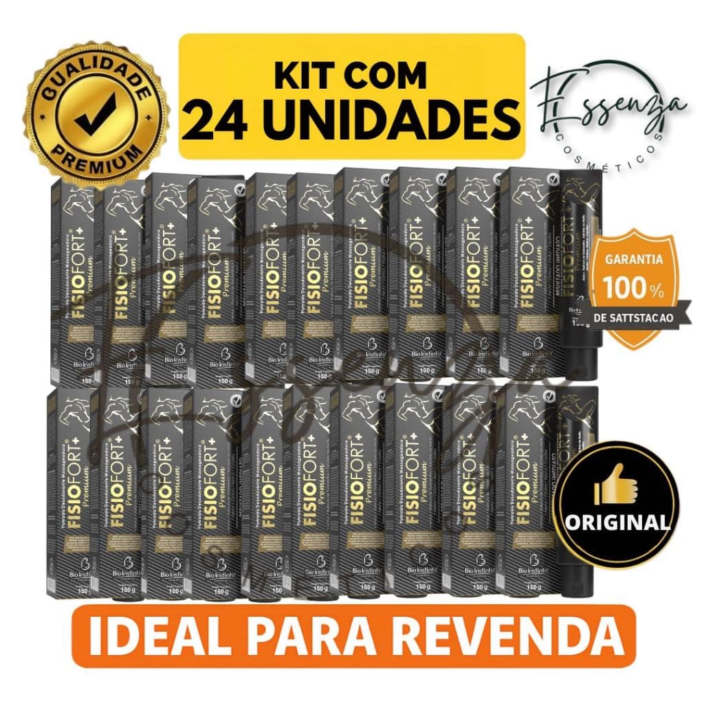 🔥 24 UND  POMADA FISIOFORT PREMIUM BIO INSTINTO 150G – RESULTADO IMEDIATO 🔥