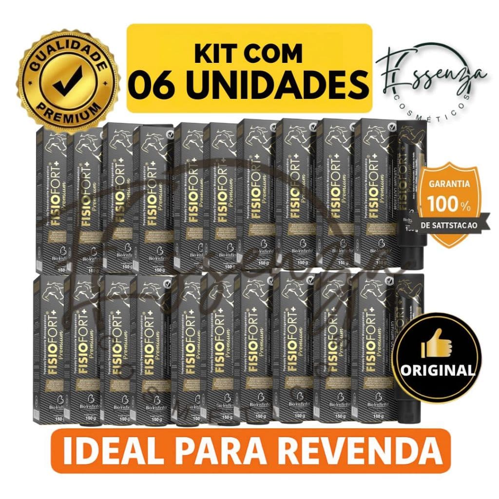 🔥 6 UND  POMADA FISIOFORT PREMIUM BIO INSTINTO 150G – RESULTADO IMEDIATO 🔥