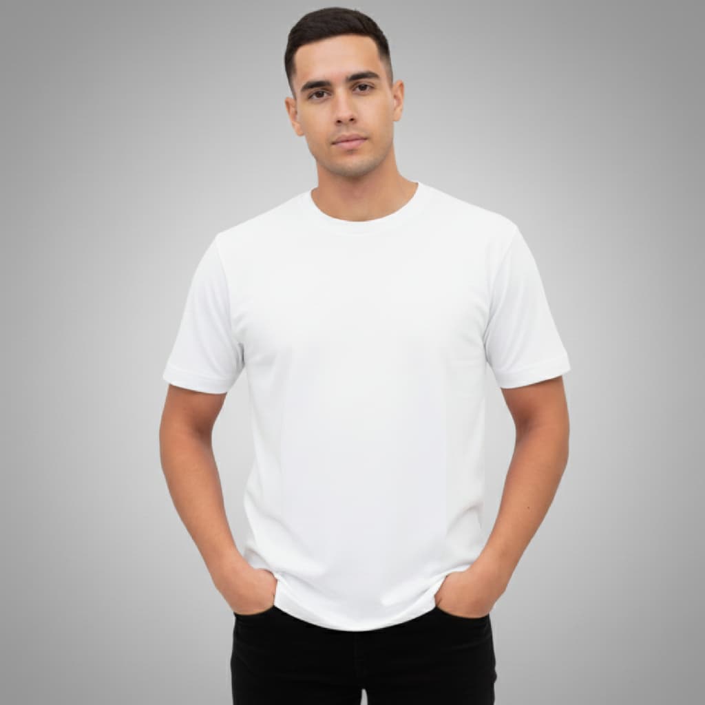 Camiseta Básica Masculina Lisa Manga Curta 100% Algodão Premium Gola Redonda Respirável Leve Durável