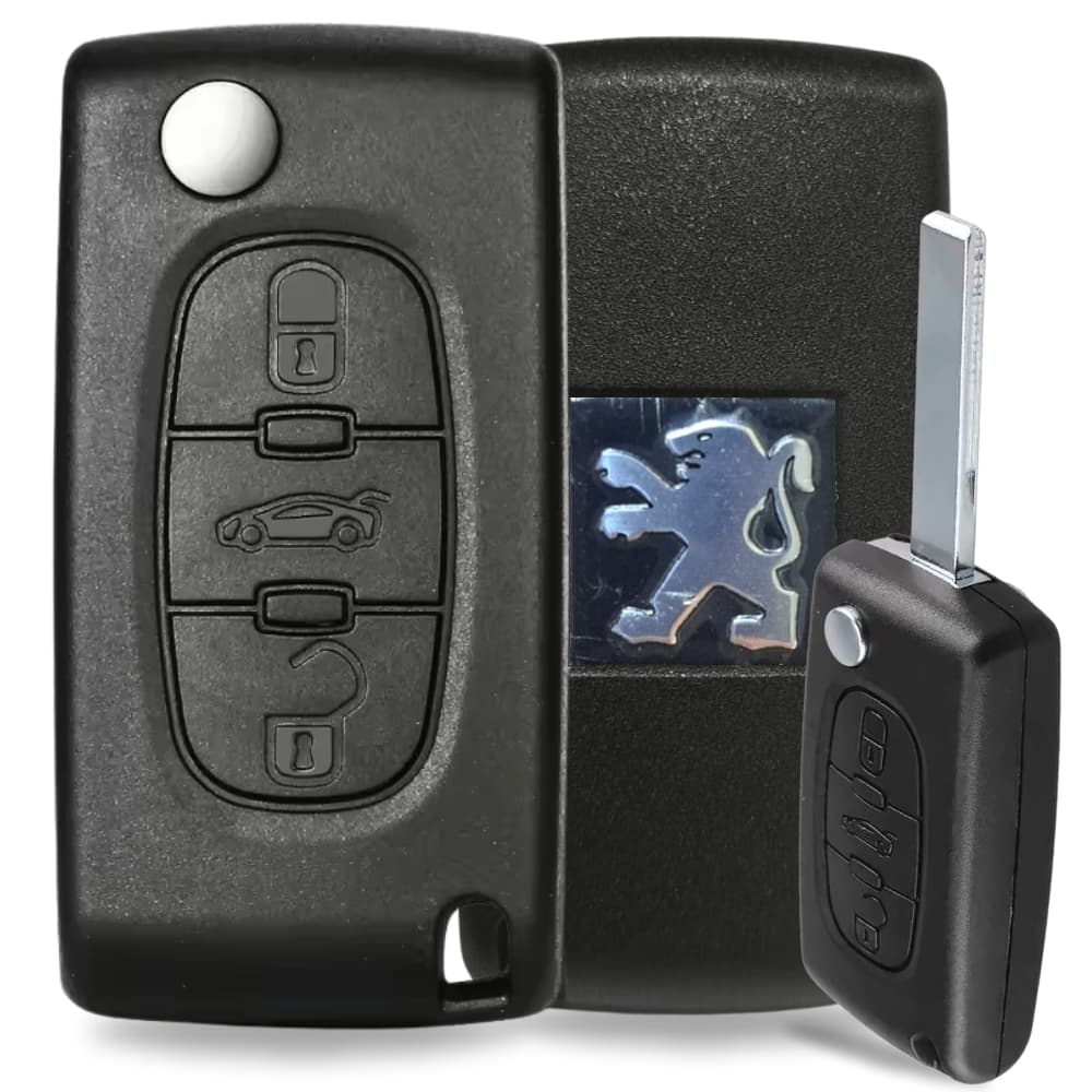 Carcaça Chave Canivete Peugeot 406/407/408 Porta Malas Sem Suporte Bateria