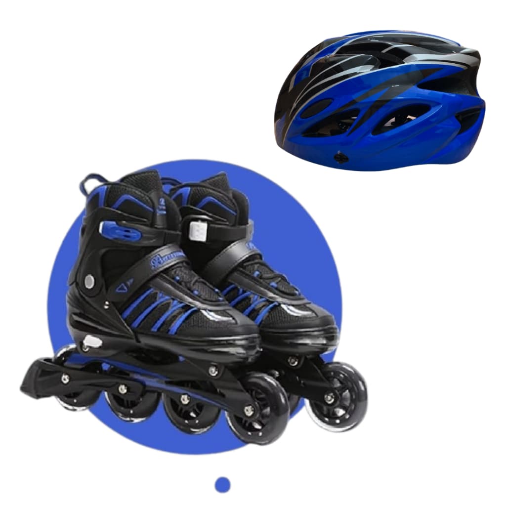 Patins roller  Inline ajustável Adulto profissional com freio + capacete protecao