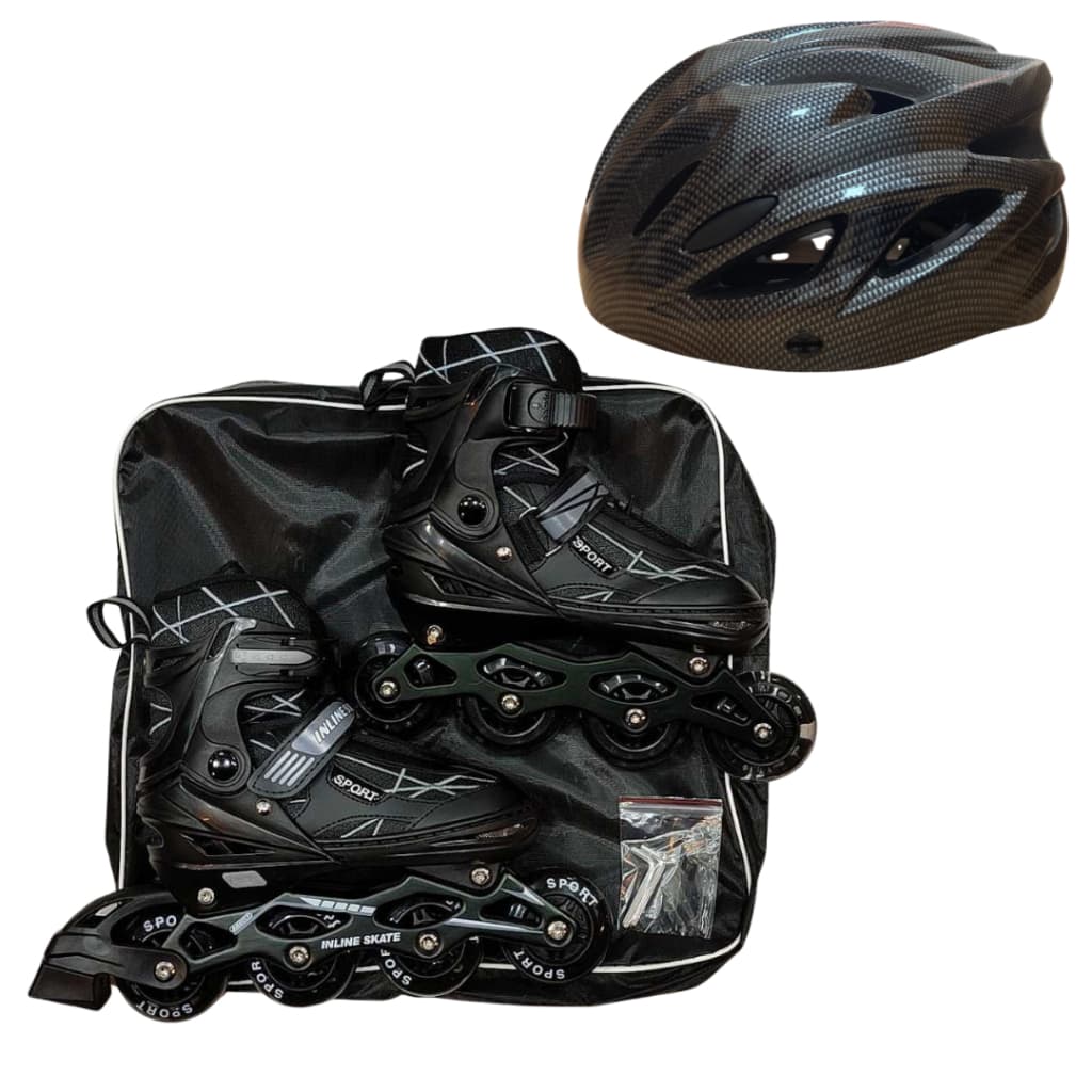Patins roller  Inline ajustável Adulto SEMI profissional + capacete protecao