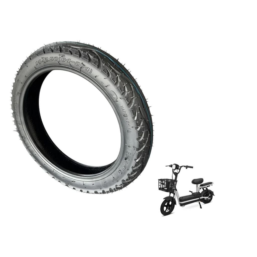 Pneu 14x2.50 E-bike Bicicleta Scooter Elétrica Sem Câmara (64-254) 2.50-10