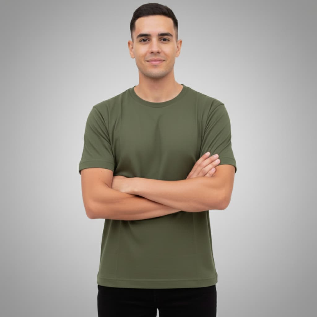 Camiseta Básica Masculina 100% Algodão Lisa Manga Curta Gola Redonda Confortável Respirável Casual