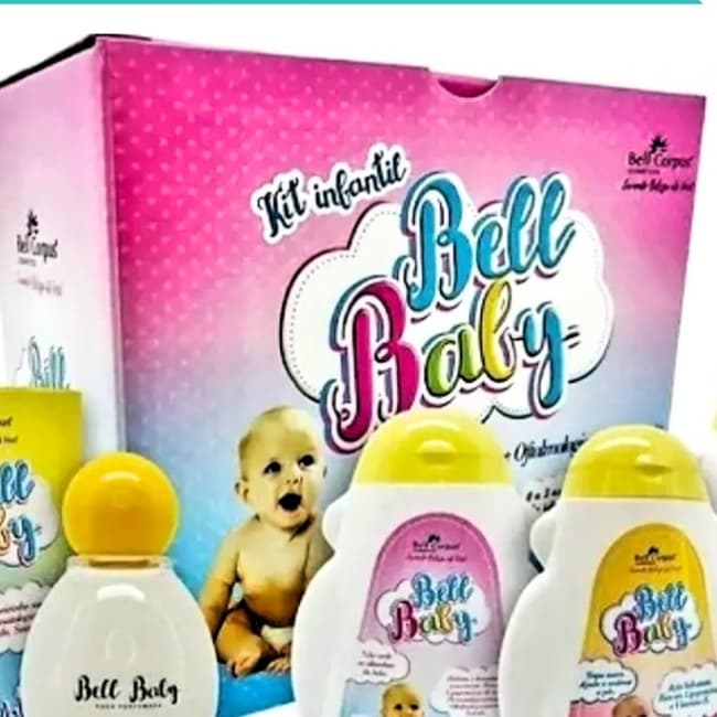 Kit Infantil Bell Baby da Bell Corpus 4 Itens Shampoo Condicionador Hidratante Água Perfumada