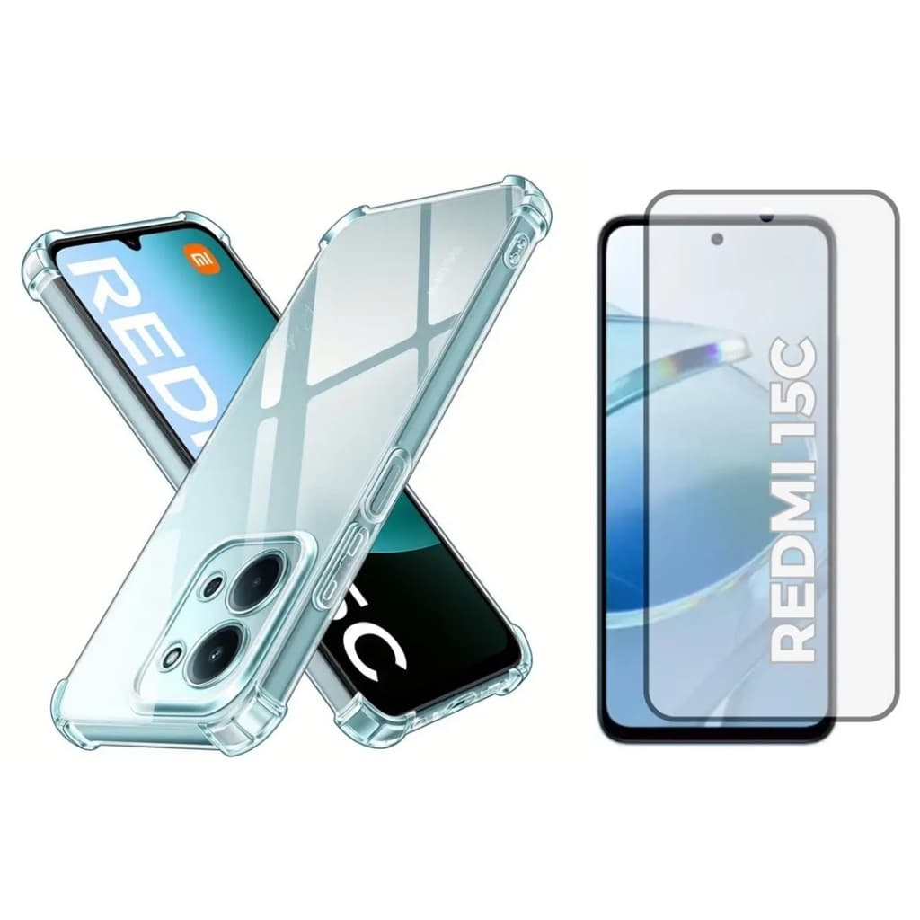 Capa Capinha Anti Impacto + Película de Vidro 3D Para Xiaomi Redmi 15C