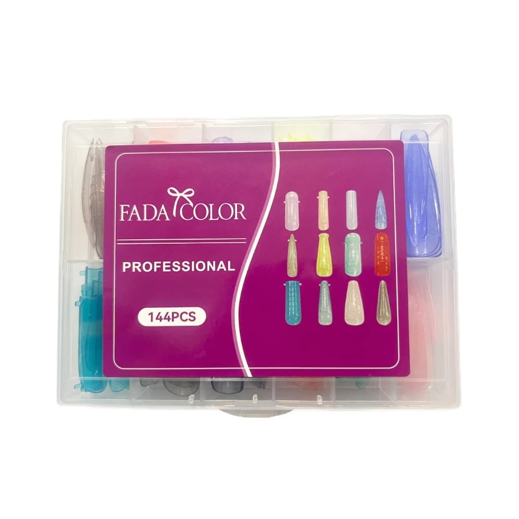 Kit 144 pçs Moldes F1 Reutilizáveis para Unhas – 12 Estilos Coloridos FADA COLOR - 144 PÇS