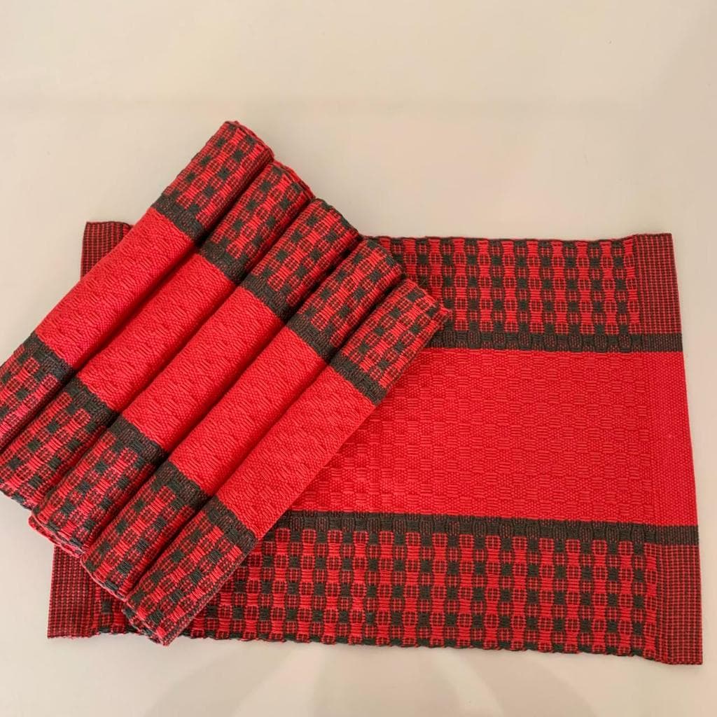 Kit 6 e 8 Lugares Americanos Natalinos Mesa Posta De Luxo 100% Algodão Tear Mineiro